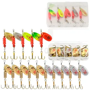 Fishing Metal Spoon Lure Set, 5/10-Pack of Spinning Lures with Glitter, High-Quality Design to Attract Fish, Durable Construction, Ideal for Anglers