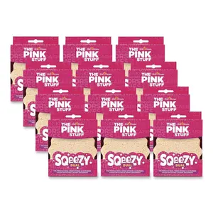 The Pink Stuff Squeezy Dual Scrubber/Sponge - Pink (12/Carton)