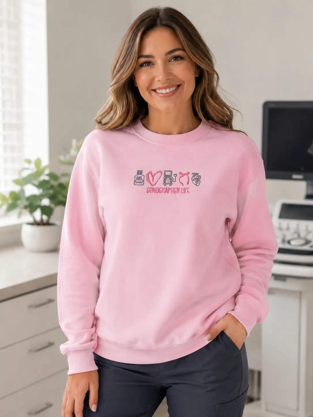 Cardiac Sonographer Embroidered Sweatshirt, Ultrasound Tech Crewneck, Sonographer Gift, Medical Pullover