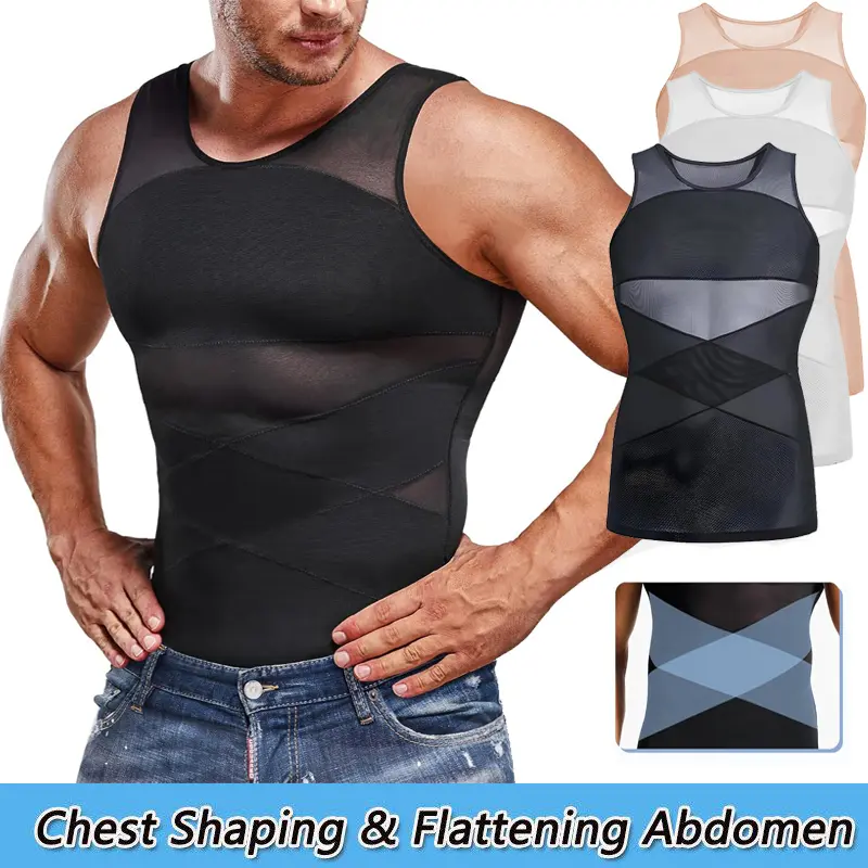 Mens Compression Shirt Body Shaper Vest Compression Underwear Undershirt Tank Top Tummy Control Shapewear Sports Workout Tank Menswears For All Season