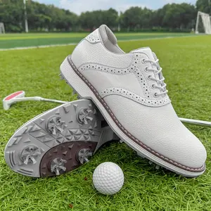[Large Anti-Slip Golf Shoes] Men'S Golf Shoes, Professional Anti-Slip Comfort, Large Size 39-48, Sports Casual Style, Faux Upper, Rubber Sole, Breathable Fabric Lining, Lace-Up Closure, All-Season Outdoor Sports Footwear