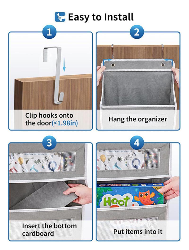 2026 New Over-The-Door Hanging Storage Box 5-Tier Organizer – 20KG Heavy Duty, 5 Large Pockets & Clear Mesh Rack, Anti-Tip Compact Space-Saving Shelf for Bedroom Bathroom Kitchen Pantry Home Organization