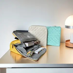 Large-Capacity Zippered Pencil Case with Nine Pockets – Artistically Designed, Durable Storage for Pens, Markers & Art Supplies, Perfect for Back to School, Classroom Organization & Portable Stationery Storage