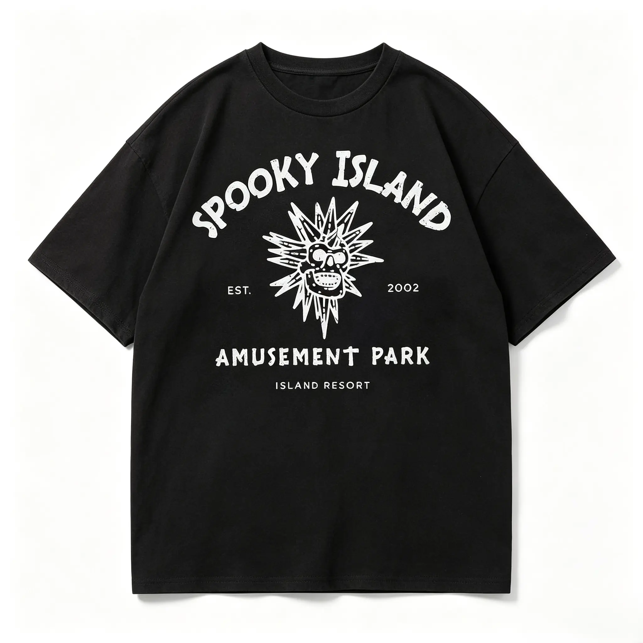 Horror Women's T-Shirt - Spooky Island Disco Skull Graphic Top, Halloween Nostalgia, Skull Emblem, Ghost Town Design, Unisex Casual Streetwear Gift, Horror Women's T-Shirts