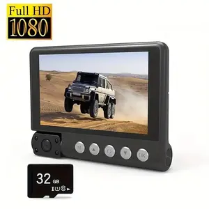 5.25" Touch Screen Car DVR Camera | ALL-in-One Front, Rear & Cabin Recorder | 1080P FHD, Night Vision, GPS Tracking, 32G Card Included | A Must-Have for Rideshare & Safe Driving!