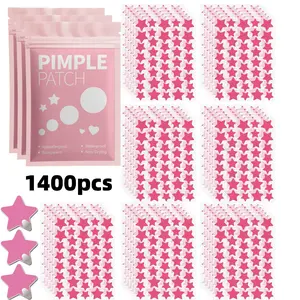 1400pcs, Hydrocolloid Pimple Patches, Acne Spot Patches, Pink Star Shapes, Bright and Cute, Waterproof, Comfortable and Breathable, for Acne Prone and Skin Multi-Pack, Acne Clearing Products