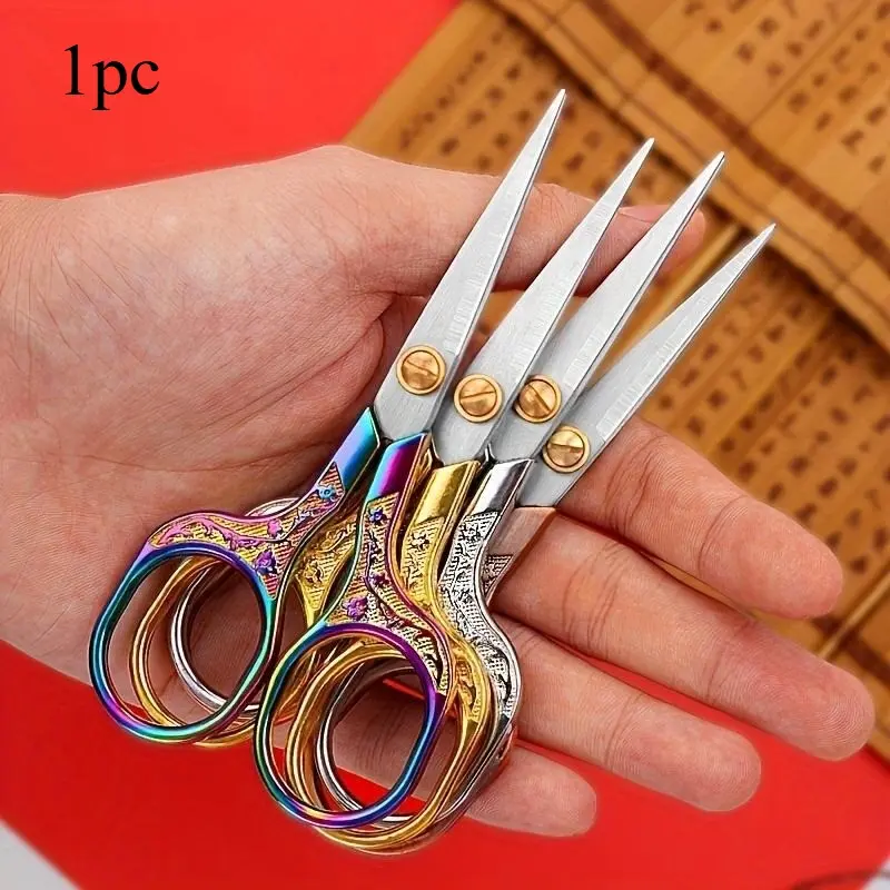Vintage-Style Stainless Steel Sewing Scissors - Sewing Tools - Sewing Supplies - Sewing Accessories - Sewing Products - High-Carbon Embroidery Shears for Cutting Fabric, Thread, and More - Perfect for Home, Office, and Outdoor Use