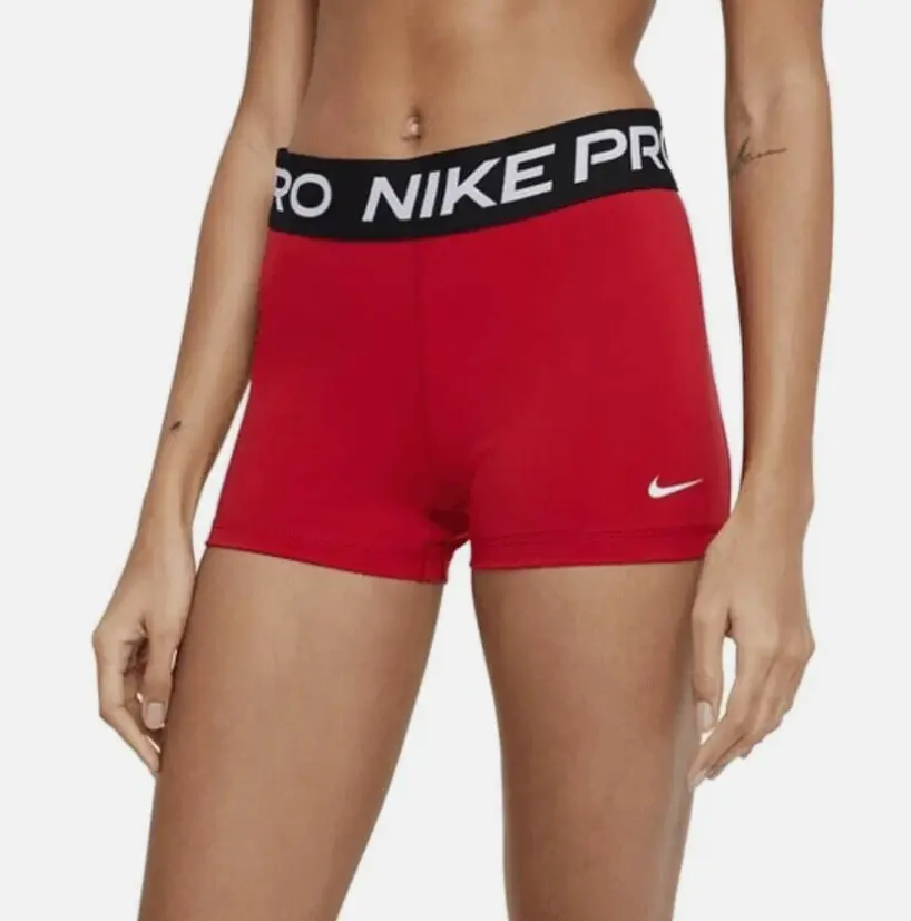 Nike Women's Pro 365 3" Red Compression Athletic Gym Fitness Shorts, Medium, Athletic Gym Shorts