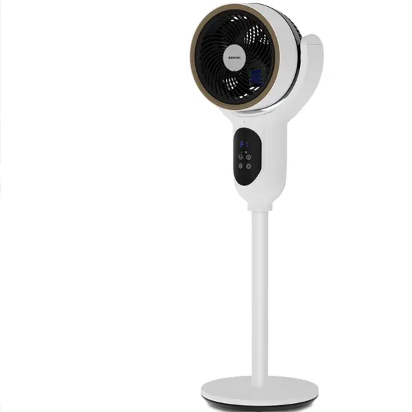 Tower Shape Vertical Slim Standing Fan for Bedroom with US Plug, Auto 90° Oscillating Electric Cooling Fan (White)
