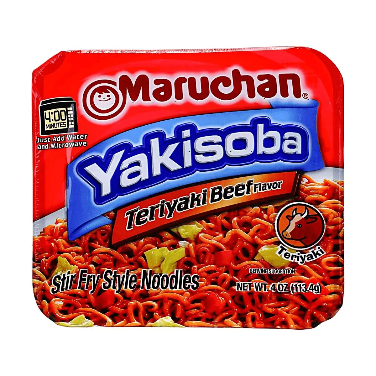 Maruchan Teriyaki Beef Flavored Stir Fry Noodles, 113.4g - Savory Asian Instant Ramen Bowl