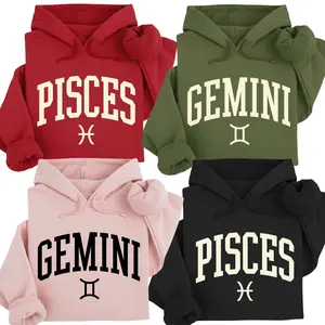[Full 12 Zodiac] Unisex Zodiac Hoodie – Trendy Pisces & Gemini Astrology Sweatshirt, Cozy Streetwear Pullover with Bold Horoscope Graphic, Perfect Gift for Zodiac Lovers
