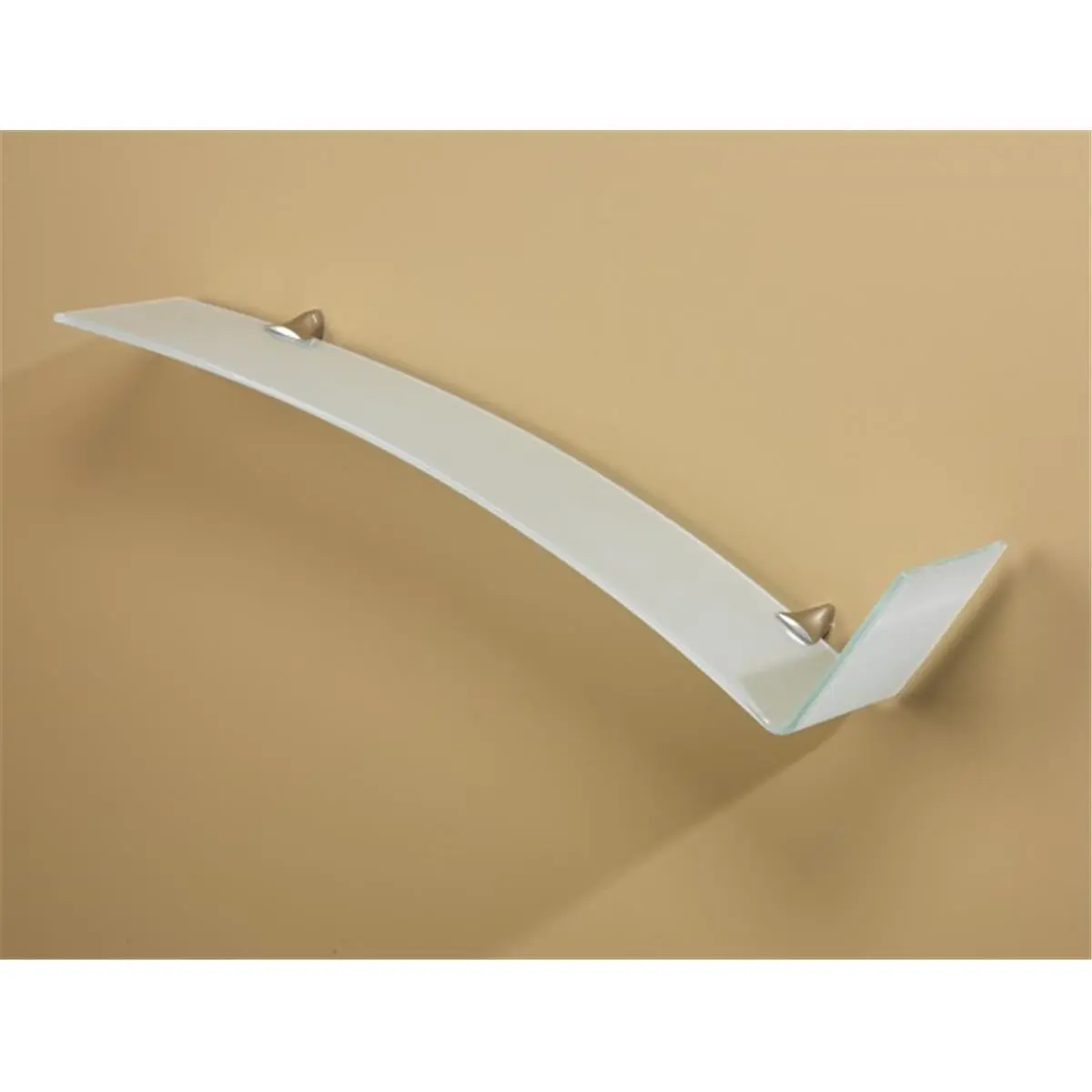 Amore Designs Opaque Glass Curved Wall Shelf (8x32 in) - Hanging Floating Shelf with Hidden Bracket, Wall-Mounting Home Decor & Book Storage, Curved Shape Storage Solutions, Hanging Floating Shelves