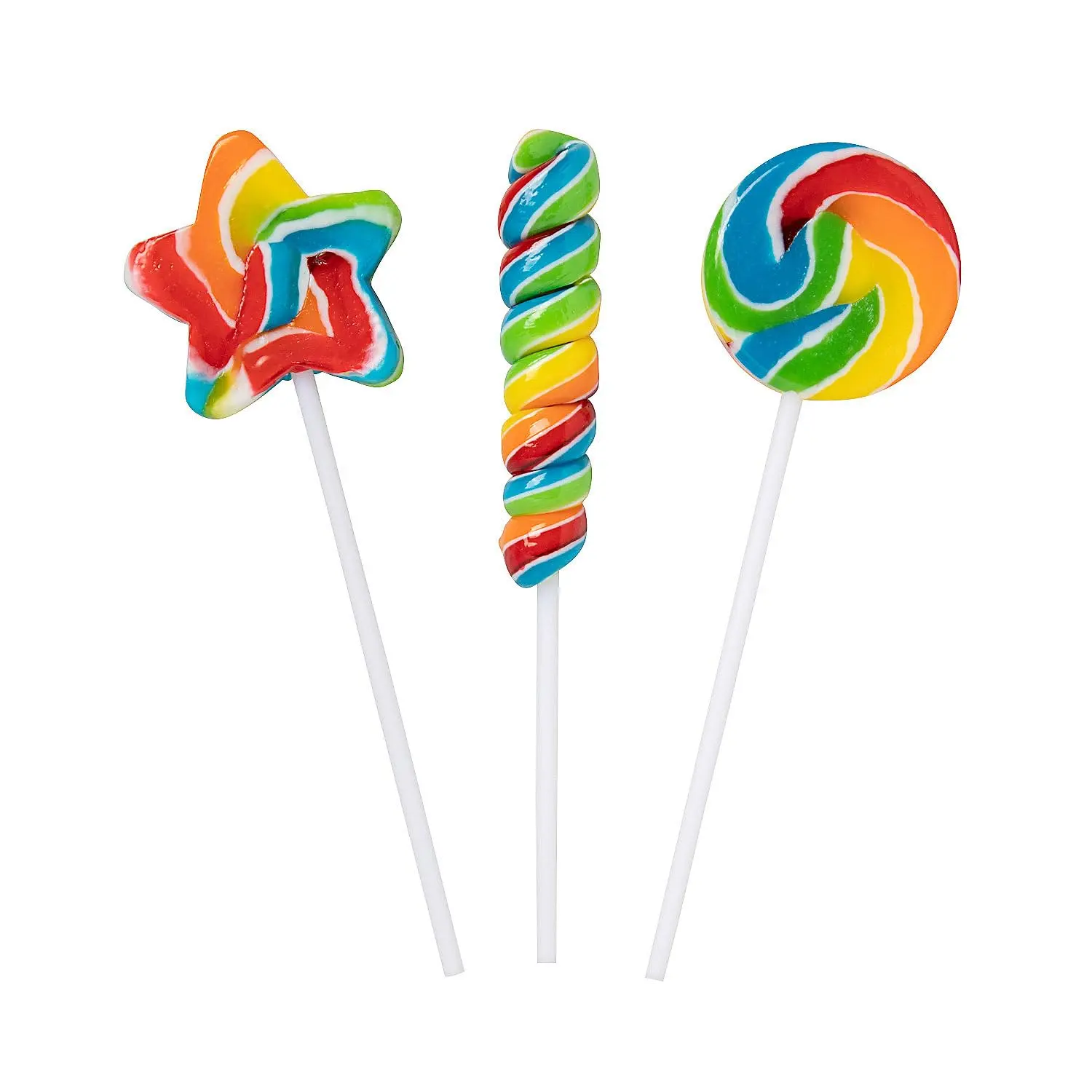 Bulk Rainbow Mini Swirl Lollipop Assortment, 250 Pieces