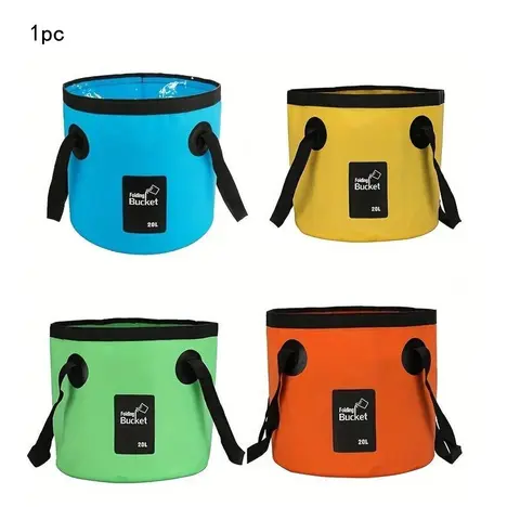 20L Portable Folding Water Storage Bucket, Collapsible Water Container, Durable PVC Water Bucket with Handle, Camping Tools, Suitable for Fishing, Travel, Road Trip Essentials & Outdoor Gardening