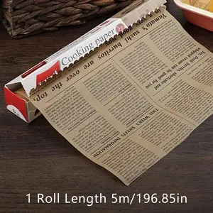 Vintage Newspaper Pattern Baking Paper, Non-Stick Heat Resistant Waterproof Oil Proof, Perfect for Air Fryer Baking, Kitchen Accessories