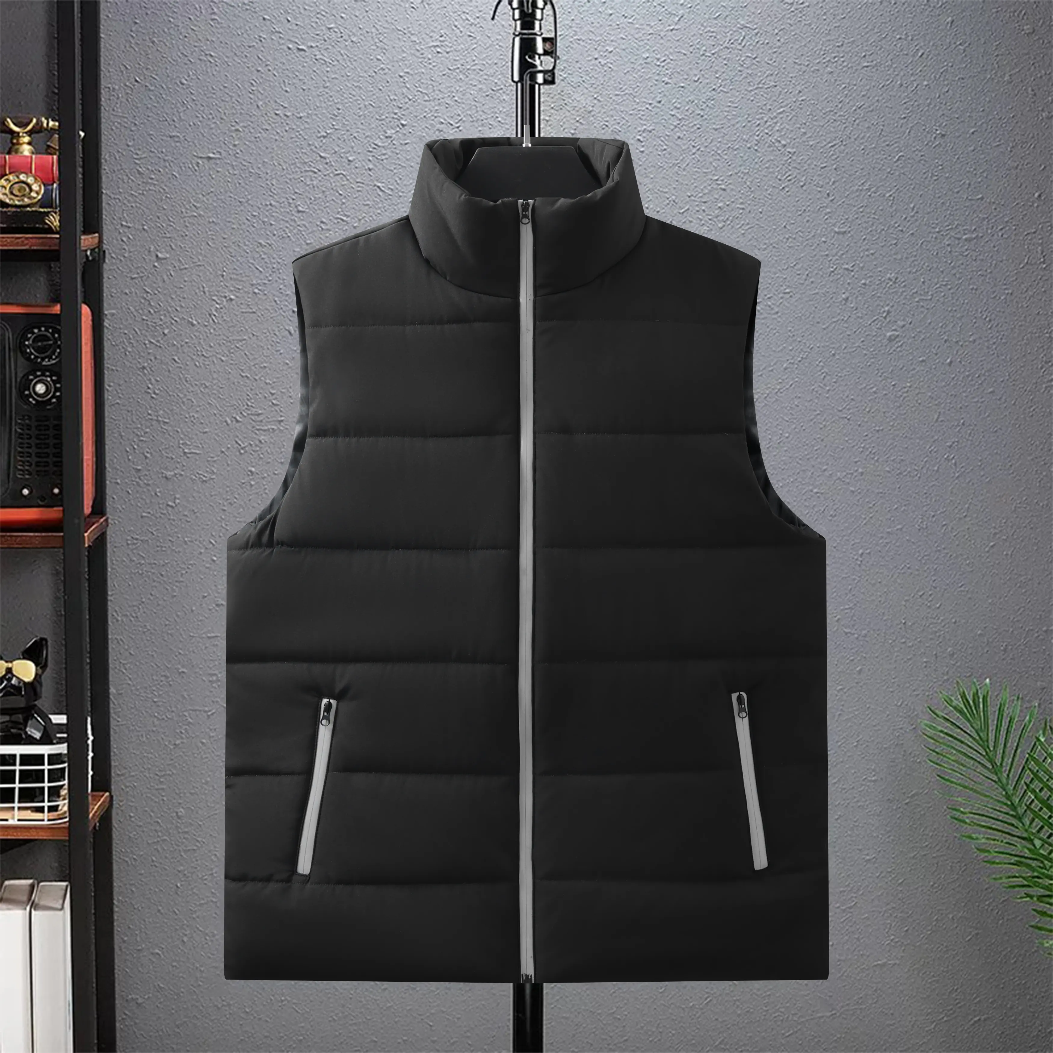 Winter Men's Warm Vest Fashion Stand Collar Windproof Sleeveless Jacket Casual Versatile Unisex Couple Coats backtoschool