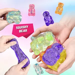Aurora Gummy Bear Squishy Toy, Jelly-Soft Filling Squeeze Toy, Anxiety Relief Sensory Fidget Toy
