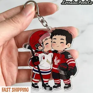 Heated Rivalry & Hollanov Inspired Acrylic Keychains / Bag Charms, Team Rozano Keychain