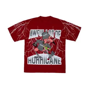 That's A Awful Lot Of Cough Syrup Hurricane T-Shirt Men Women Streetwear Graphic Tee Y2K Lightning Print Oversized Hip Hop Shirt