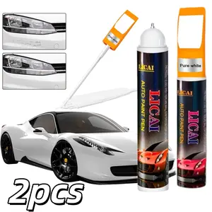 2pcs Car Paint Touch Up Pen, Color Accurate Touch Up Paint for Cars, Professional Automotive Scratch Repair, Lasting Auto Scratch Remover, Fast Dry, Easy to Use, Safe and Washable, Versatile Use