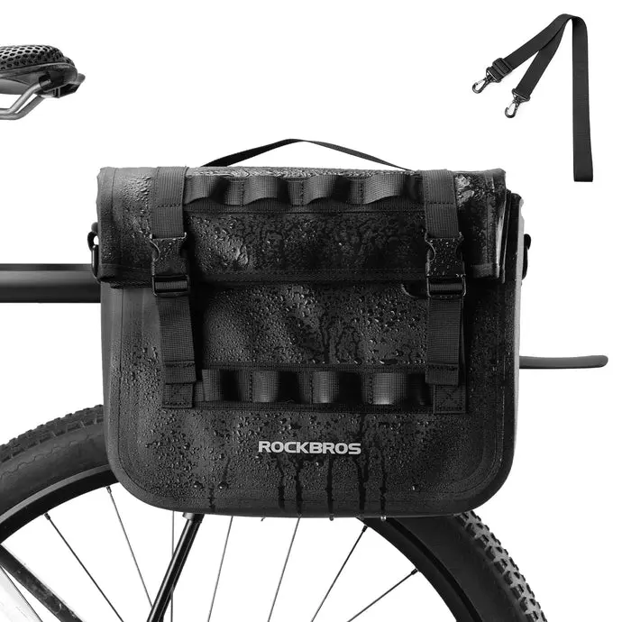 ROCKBROS 15L Waterproof Bike Panniers - Rear Rack Cycling Commuting Bag with Mesh Pocket Sort, Night Reflect Logo ROCKBROS 15L Waterproof Bike Panniers - Rear Rack Cycling Commuting Bag with Mesh Pocket Sort, Night Reflect Logo