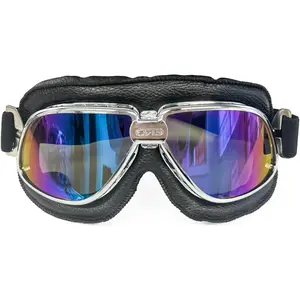 Motorcycle Goggle Aviator Pilot Style Cruiser Scooter Motocross Goggles for Men, Women, Adults