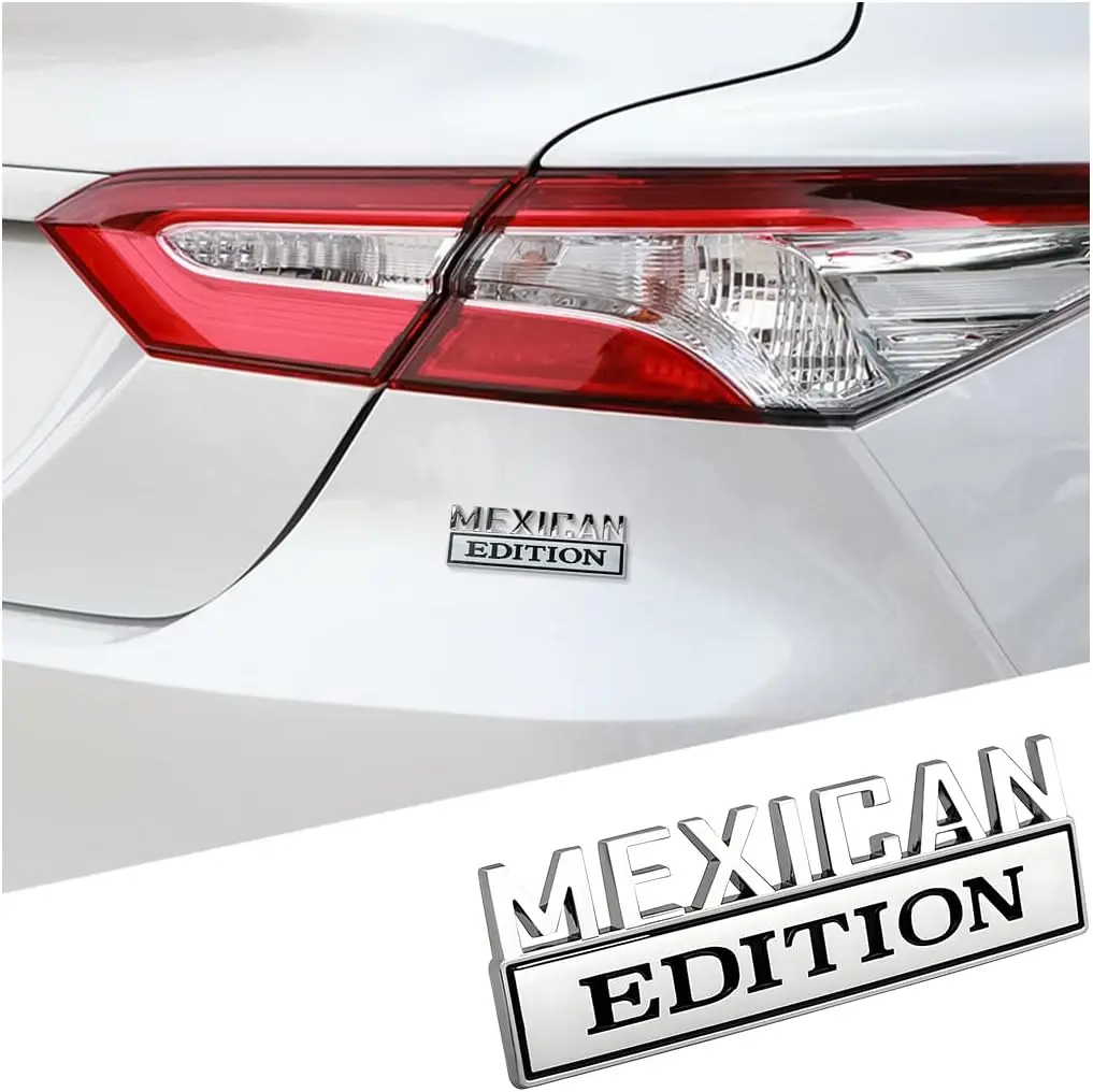 Car Badges - Mexican Edition 3D Raised Metal Emblem with 3M Adhesive - for Truck Tailgate, Fender, Motorcycle, Laptop & Refrigerator - Cool Pride Gift for Men, Car Lovers & Friends, Car Mod, Car Styling