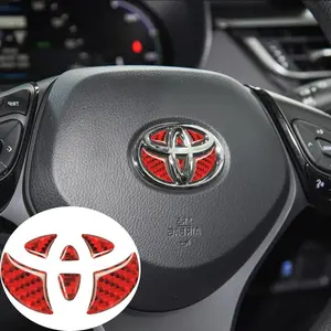 1Pcs For Toyota GRsport Hilux Aygo Yaris Corolla Rav4 CHR Auris Car Steering Wheel Cover Sticker Cruiser Emblem Sticker For Cars Accessories