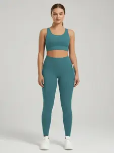 Women's Solid Color High Waist Sports Leggings, High Stretch Tight-fitting Breathable Comfortable Pocket Pants, Ladies Sportswear for Indoor Outdoor Wear, Stretchy Workout Leggings