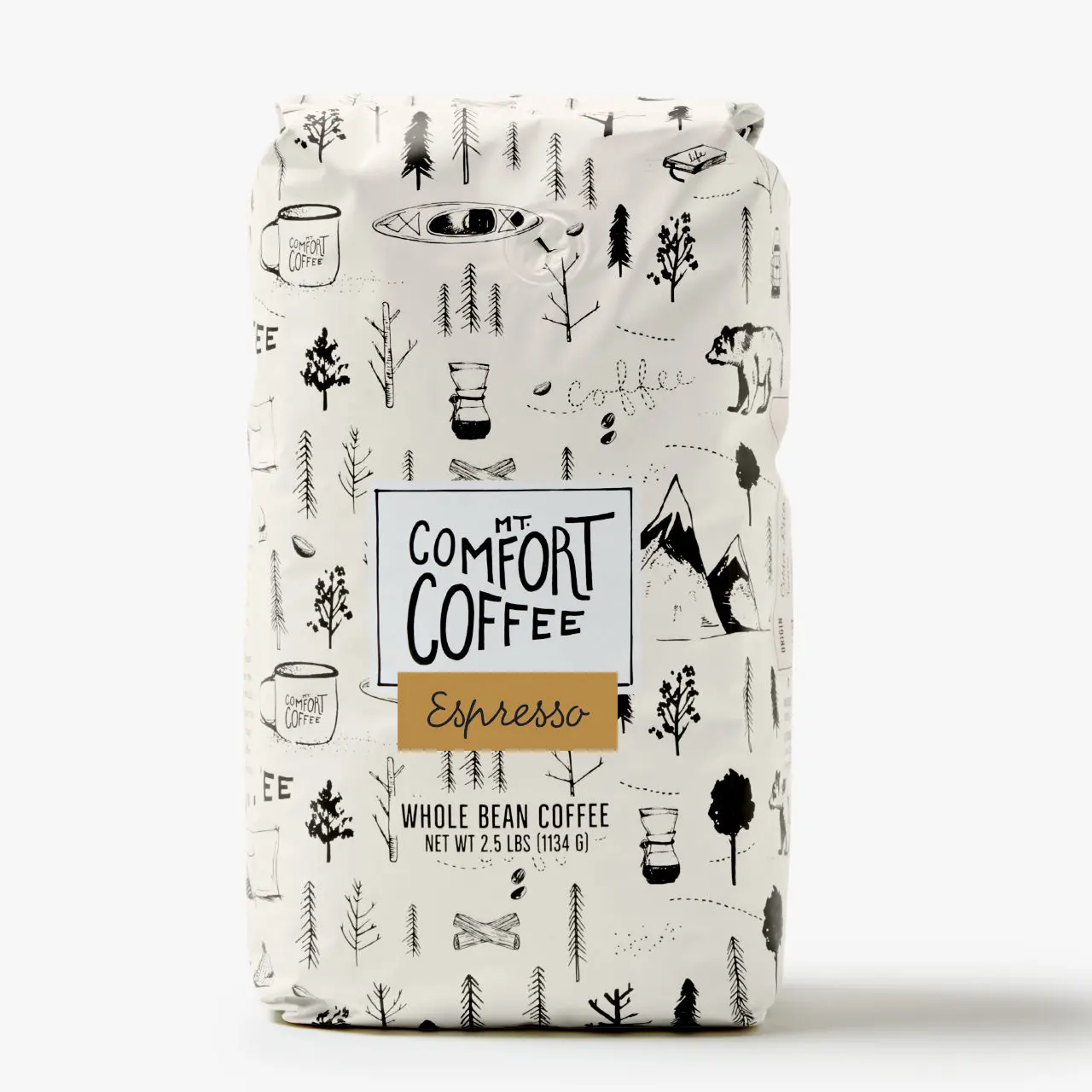 Mt. Comfort Coffee Espresso Roast, 2.5lb - Flavor Notes of Chocolate & Caramel - Roasted Whole Beans