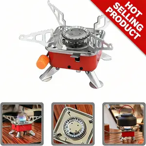New Customer Special 2800W Windproof Camping Stove Piezo Ignition Portable Lightweight Gas Cooker for Backpacking Hiking Great Outdoor Gift Foldable Design Aluminum Alloy Cast Iron
