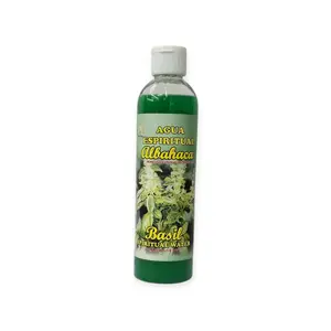 Basil Spiritual Water – Cleansing, Good Luck & Protection (8 oz) - Agua Espiritual Albahaca- external use only
