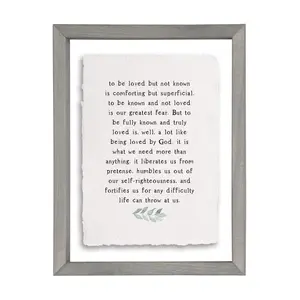 Sincere Surroundings 14" To Be Loved Floating Frame Art Sincere Surroundings 14" To Be Loved Floating Frame Art