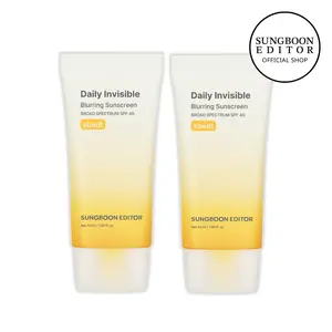 [Sungboon] Daily Invisible Blurring Sunscreen SPF40 2-Pack | Lightweight, Matte, Pore-Blurring Gel with Soft, Non-White Cast Finish | Korean UV Protection