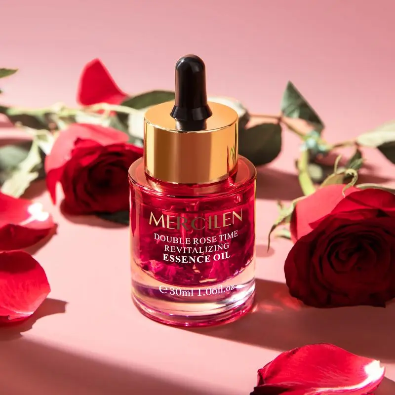 Moncilam Double Rose Rejuvenating Oil 30ml, facial and body moisturizing massage oil, Hydrating Oil, Moisturizing Body Oils, natural moisturizing, skin care and hair care, containing rose essential oil and plant squalane, suitable for all skin types