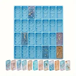 1pc Donomino Box Mirror Drop Glue Silicone Mold Set, DIY Recyclable Resin Craft Silicone Mold for Jewelry Making, DIY Jewelry Decoration, DIY Mix Beads, Game Piece Casting, Home Decor, Jewelry Making Supplies