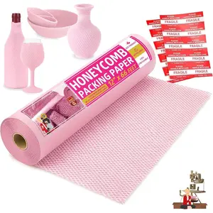 Packing Paper for Moving 12-Inch x 66- Bubble  Wrap,  Wrapping Paper for Packing Cushion with 20 Fragile Stickers Packing Supplies by