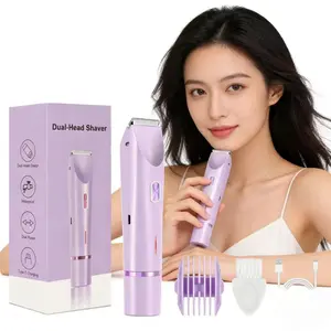 Rechargeable Electric Razor Mini Women Bikini Trimmer, Body Hair Remover, Dual Head Electric Depilator, Portable and Efficient, USB Rechargeable Trimmer, Wireless Trimmer