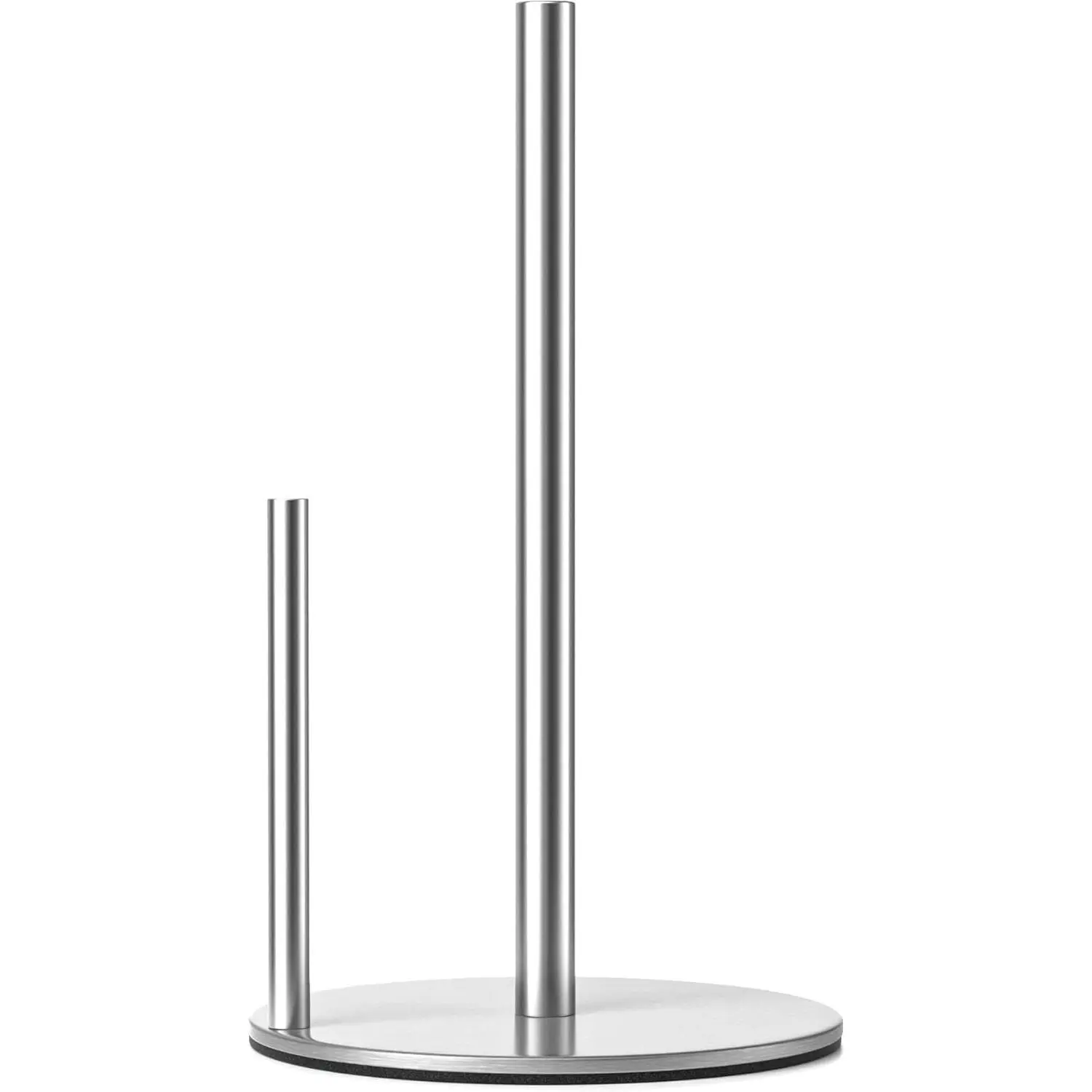 Paper Towel Holder Silver, Premium Stainless Steel Kitchen Roll Dispenser, Countertop Roll Organizer with Weighted Base