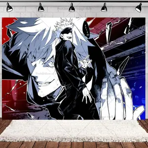 J-Jujutsu Kai-sen Theme Background Birthday Party Decorations Anime Action Gojo Banner Gift Poster Prop