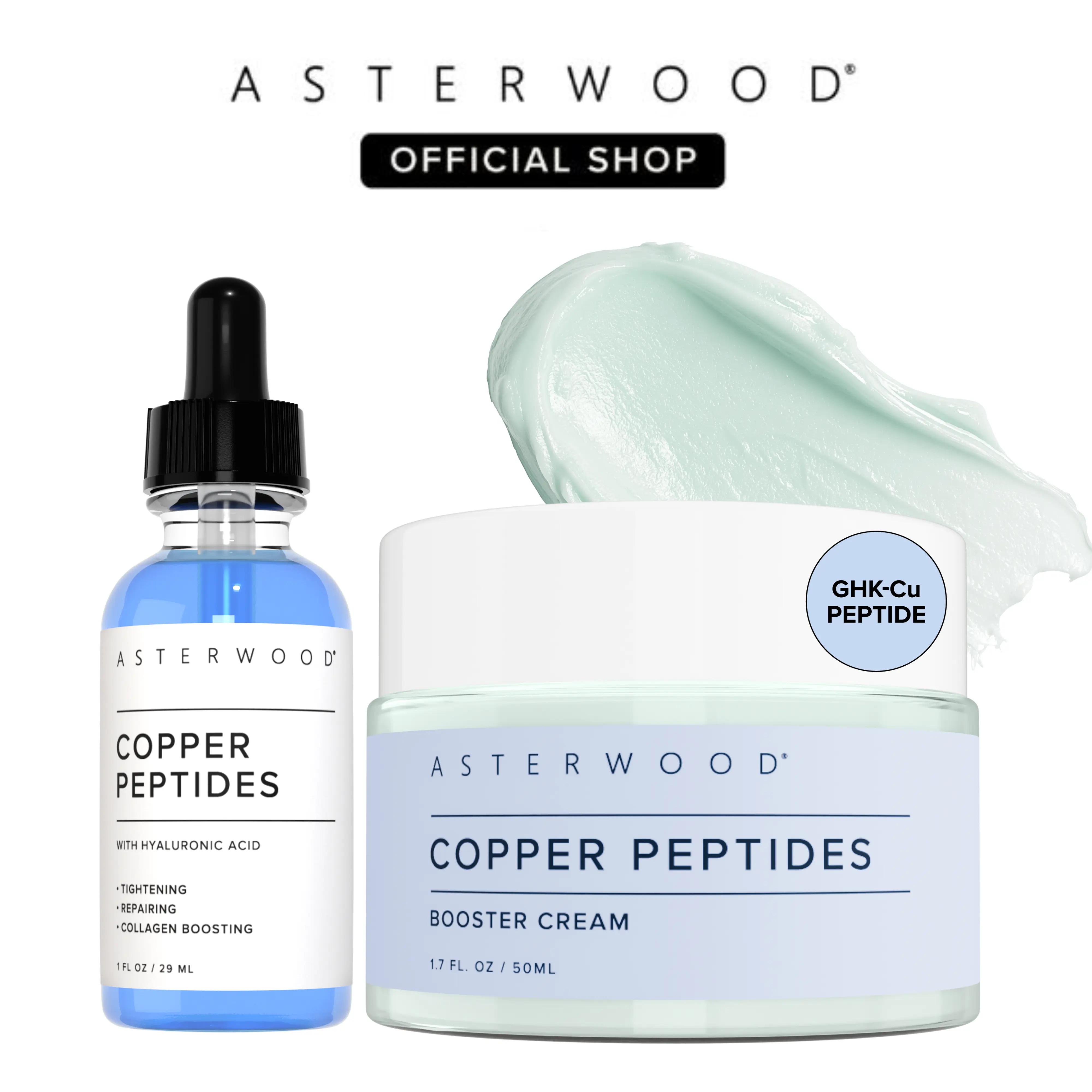 GHK-Cu Copper Peptides Duo - GHK Cu Peptide Serum & Copper Peptides Booster Cream