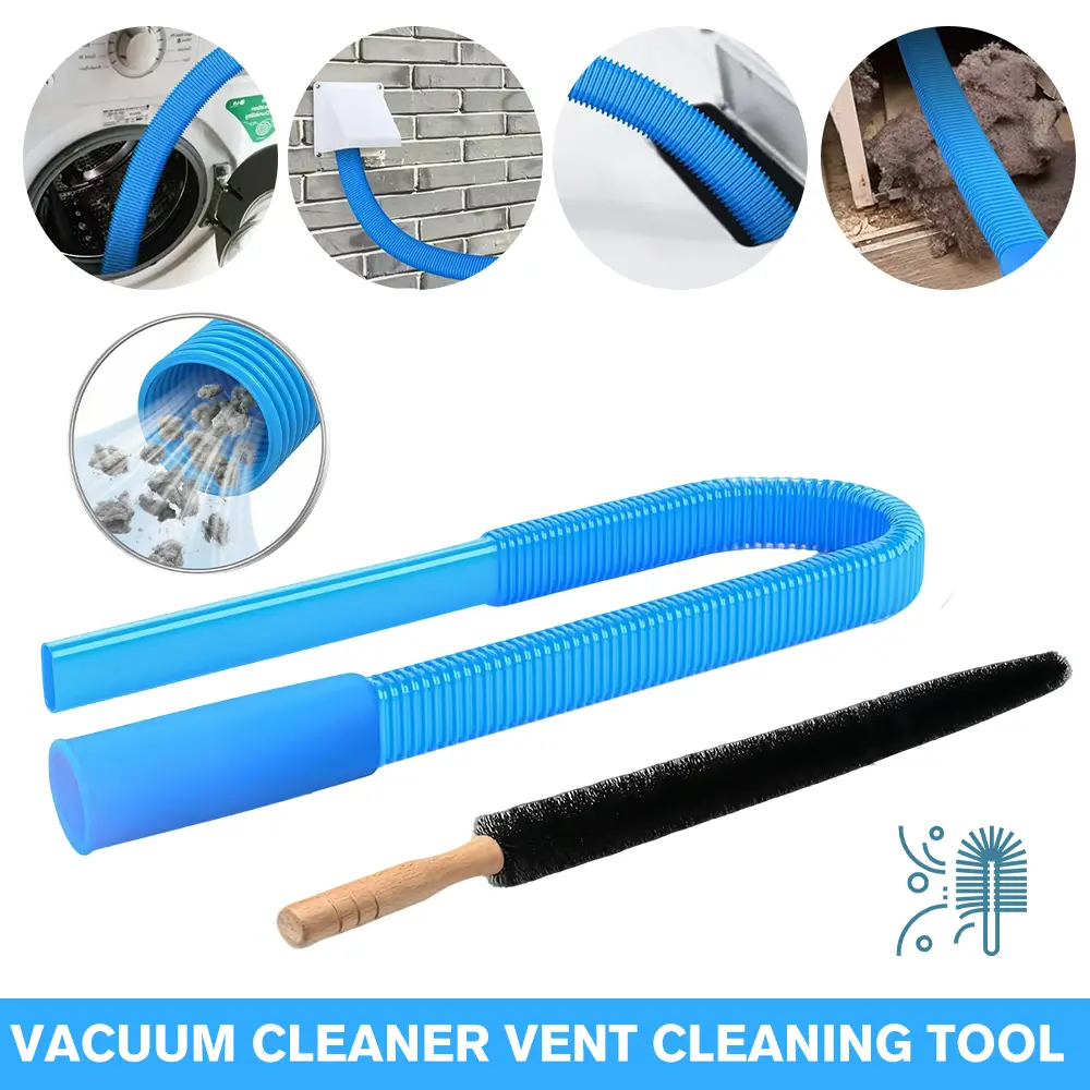 【SUMMER SALE】Dryer Vent Cleaner Kit with Dryer Lint Brush, Universal Connector and Vacuum Attachments, Compatible with Most Vacuum Cleaners for Quick Lint Removal