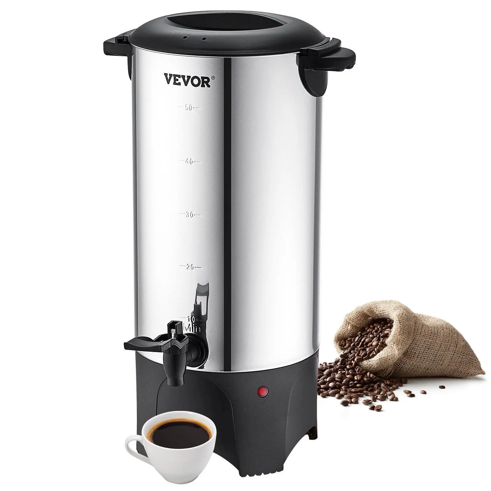 【Summerfinds】VEVOR Commercial Coffee Urn 50 Cup Stainless Steel Coffee Dispenser Fast Brew