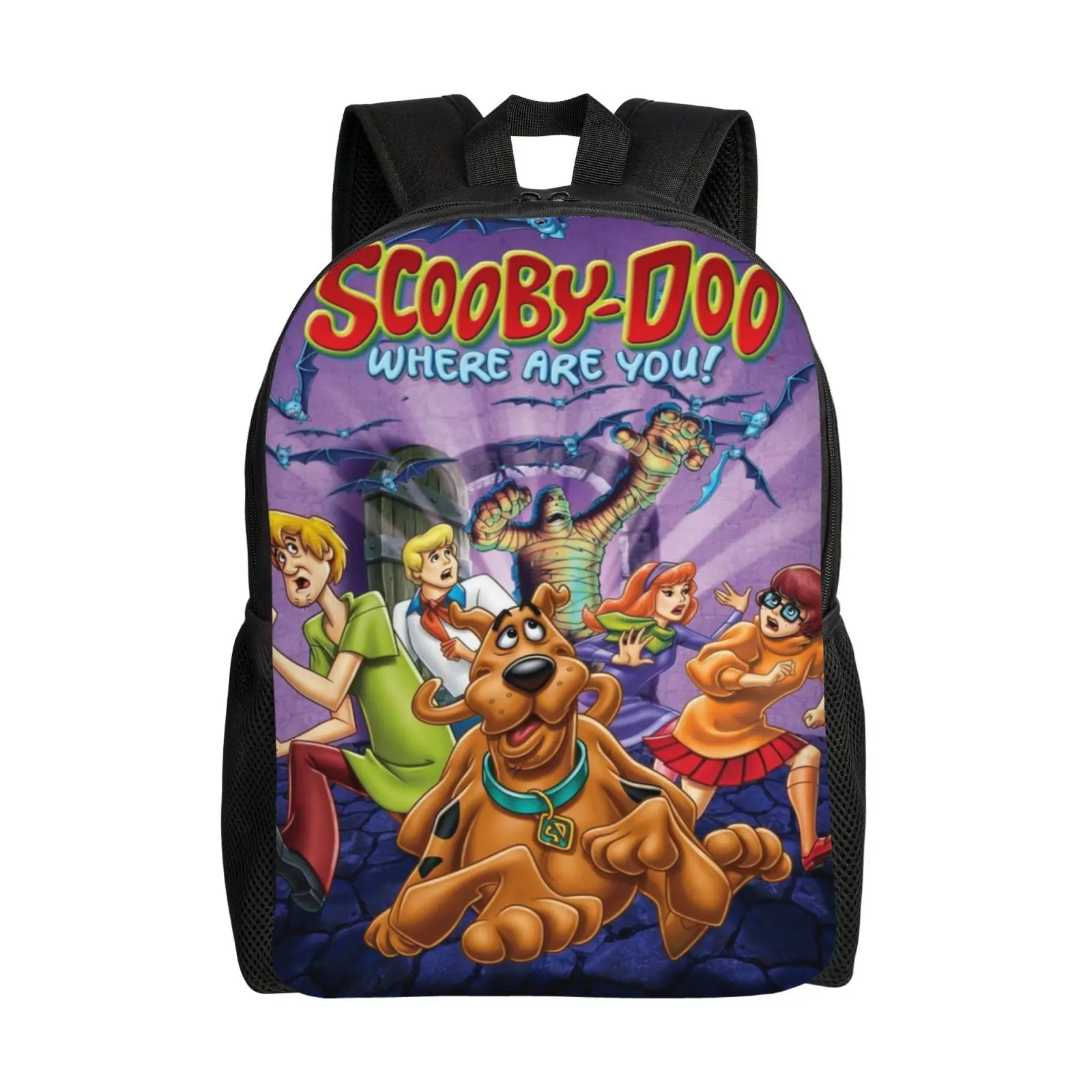 Scooby-Doo Backpack Student School Bag Outdoor Fashion 17 Inch Laptop Travel Rucksack Lightweight Water-Resistant Durable for Boys Girls Men and Women Ideal Gift