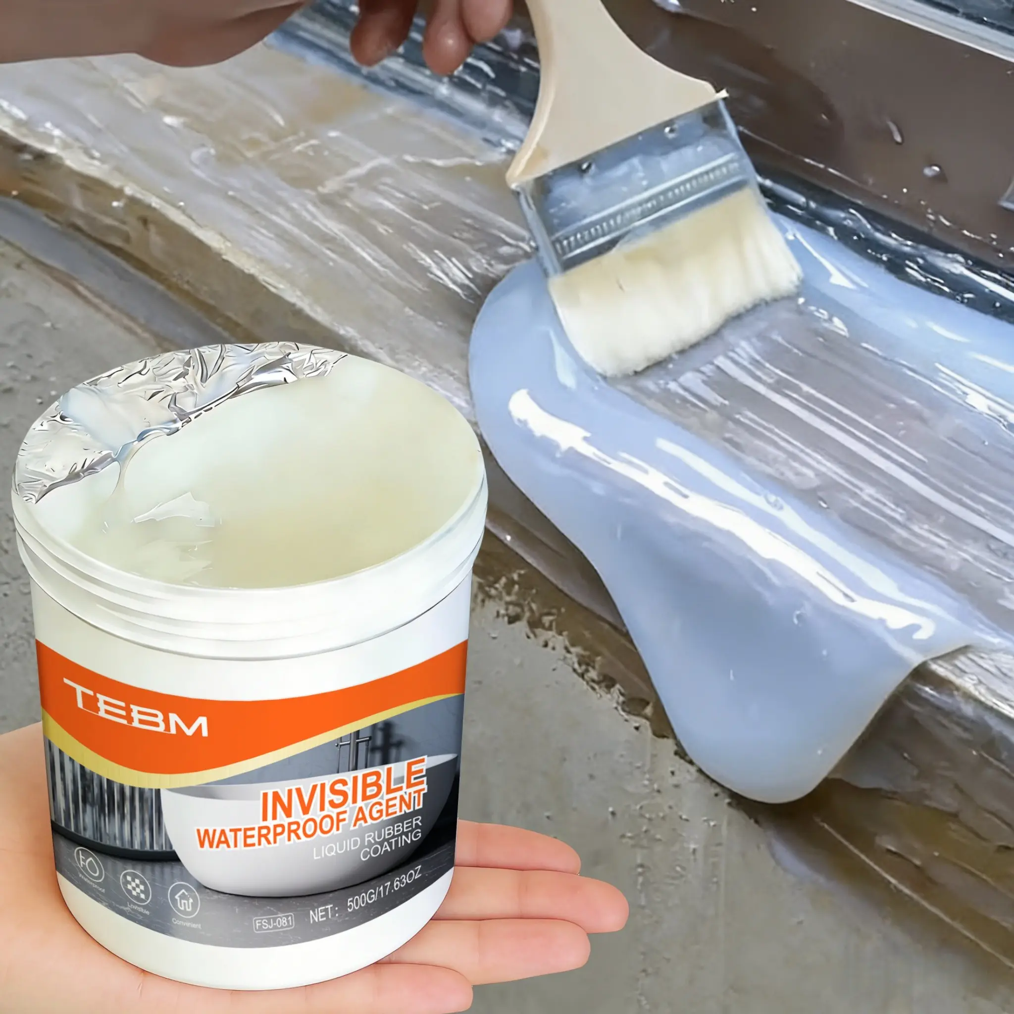Transparent Waterproof Coating, Invisible Leak Repair for Exterior Walls, Ceilings, Kitchen, Bathroom, Balcony, Includes Tool Brush, Hydrophobic Sealant, Waterproof Sealing Coating