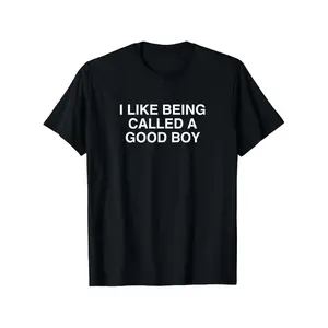 Cotton Men's Funny "I Like Being Called a Good Boy" Graphic T-Shirt - Black Cotton Short-Sleeve Tee, Comfortable & Versatile Summer Casual Wear