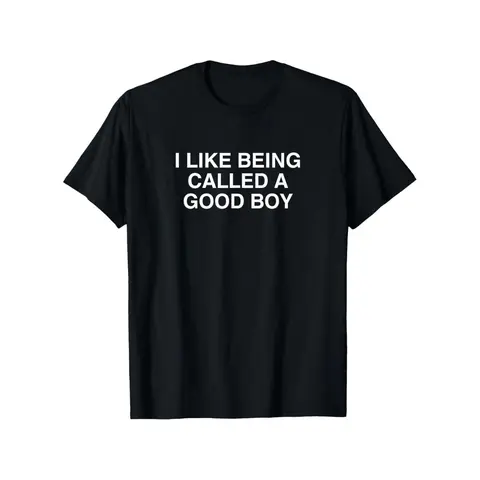 Cotton Men's Funny "I Like Being Called a Good Boy" Graphic T-Shirt - Black Cotton Short-Sleeve Tee, Comfortable & Versatile Summer Casual Wear