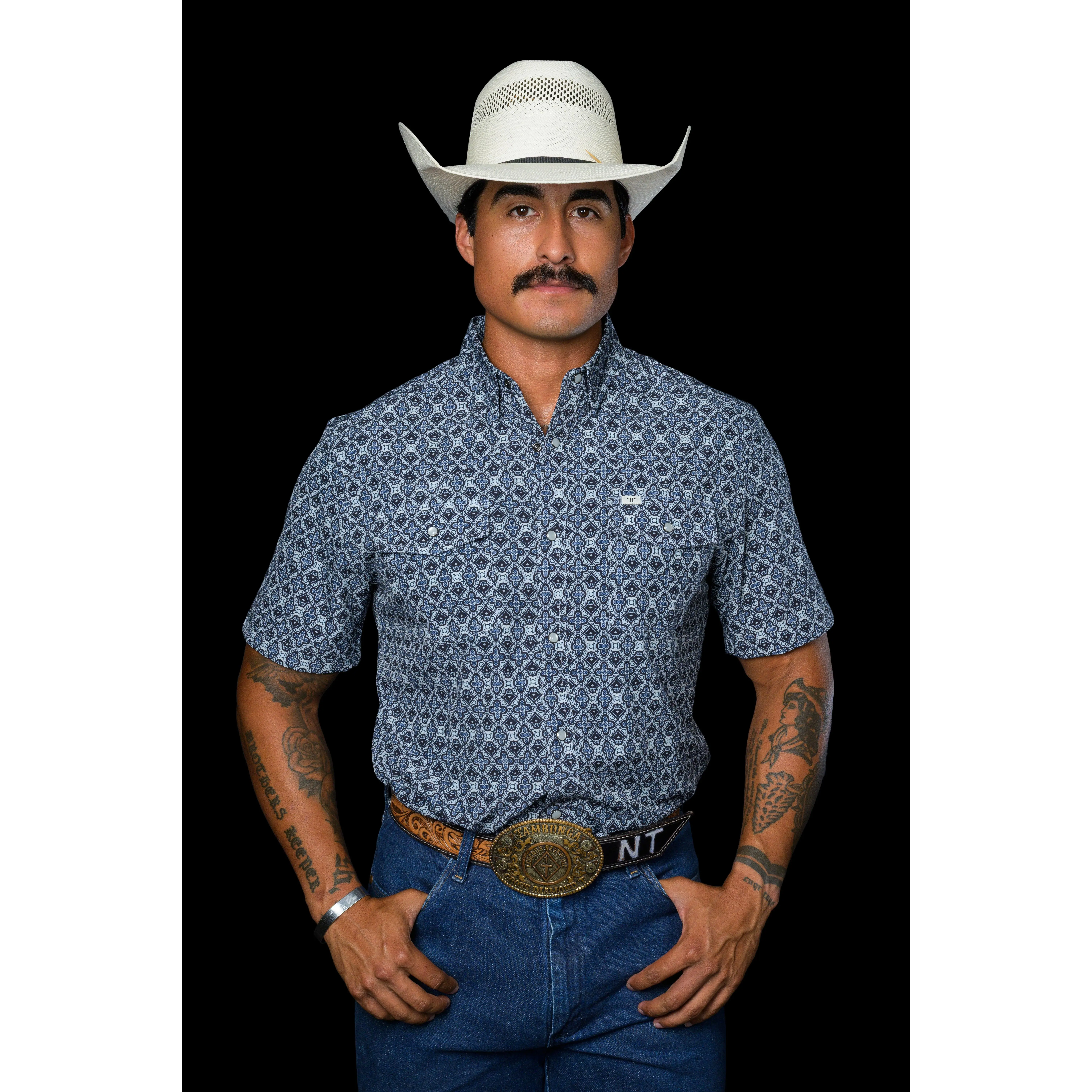 The Connor in Blue - Short Sleeve Snap (FINAL SALE)