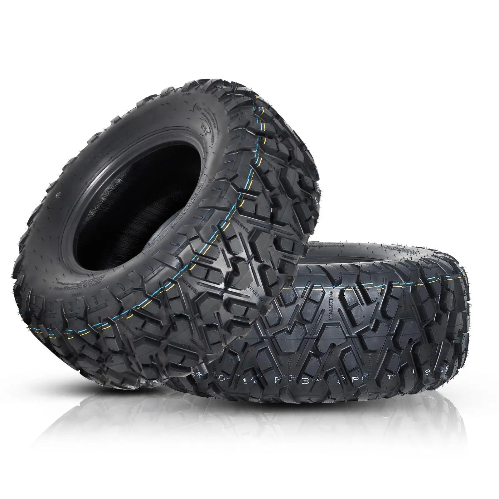 Gaomon 25x8-12 6PR Tubeless ATV/UTV Quad Bike Tires, Rugged Reinforced Rubber Set with Aggressive Lugs, Puncture-Resistant for Farm/Ranch Work (Rim Diameter 12")