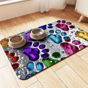 Waterproof Pet Feeding Mat Splash-Proof Absorbent Non-Slip Durable Easy Clean for Dogs and Cats Pet Food & Water Bowl Mat
